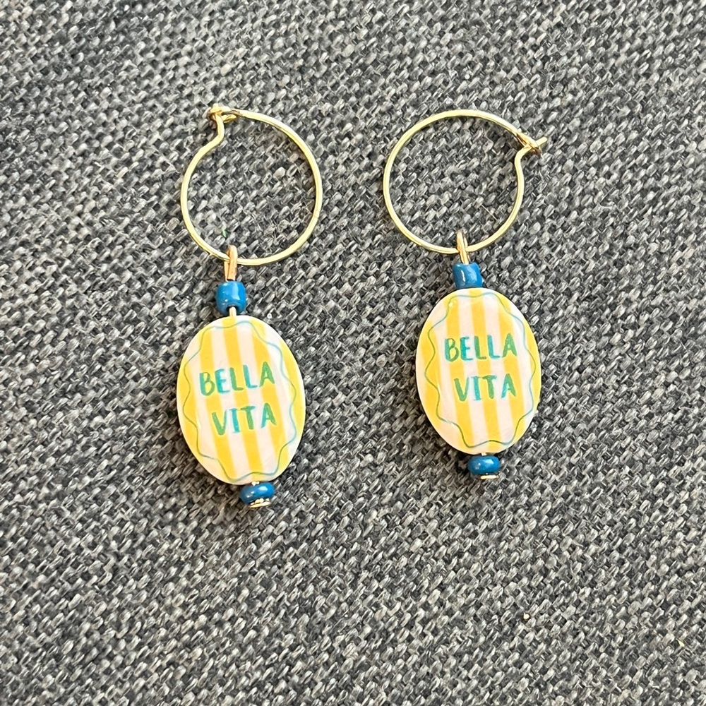 Bella Vita Yellow and Blue Earrings